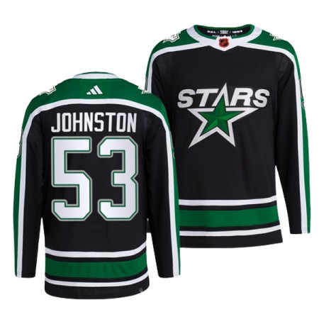Män Ishockey Dallas Stars tröja Wyatt Johnston 53 Adidas 2022-23 Svart Reverse Retro 2.0 Authentic